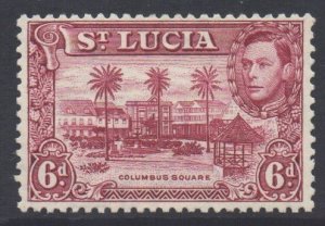 Saint Lucia Scott 119a - SG134b, 1938 George VI 6d MH*