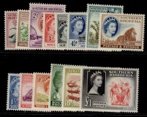 SOUTHERN RHODESIA QEII SG78-91, 1953 complete set, LH MINT. Cat £90. 