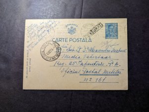 1941 Censored Romania Military Postcard Cover to OPM N161