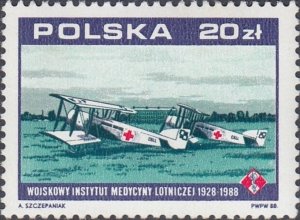 Poland 1988 MNH Stamps Scott 2871 Independence 1918 Aviation Airplane Medicine