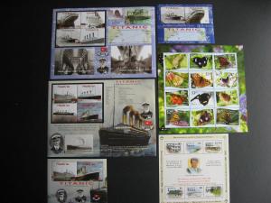 Tonga, Sc 1177-9, Niuafo'ou  287-9 MNH Titanic, Butterflies etc, SS CV $126.