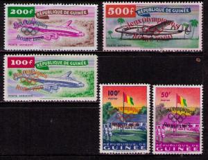 GUINEA Sc# 201 - 202 C24 - C26 MH FVF Set5 Olympics Airplane