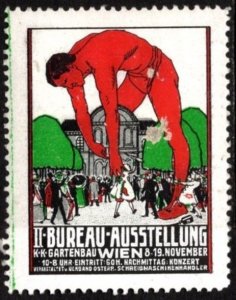 Vintage Austria Poster Stamp 2nd Bureau Horticulture Exhibition Vienna Unused