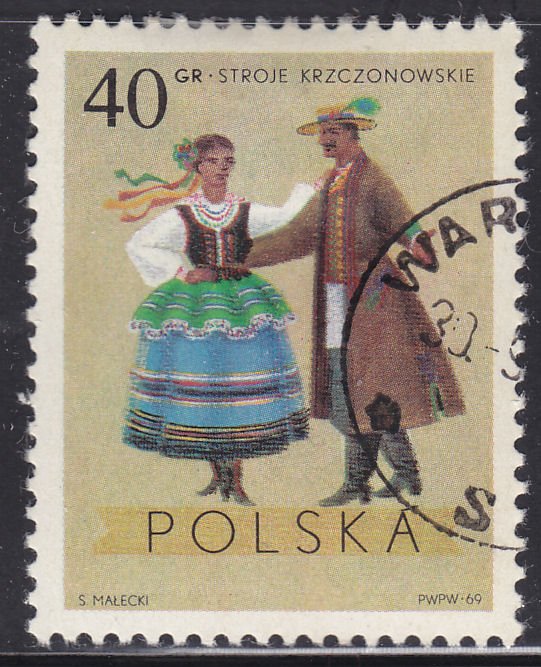 Poland 1685 Costumes From Krczonow, Lubin 40Gr 1969