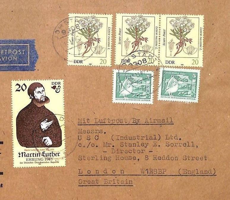AI193 1982 East Germany DDR Commercial MARTIN LUTHER ISSUE Cover London