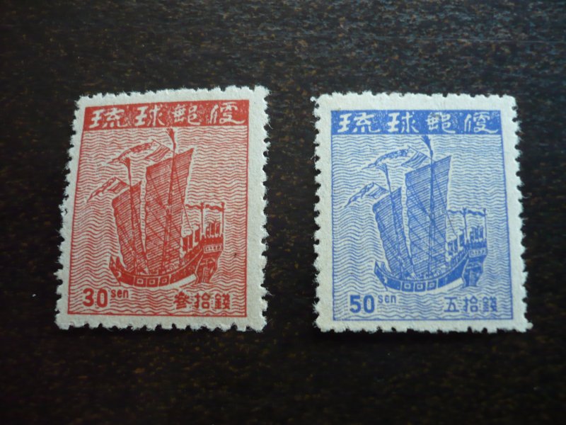 Stamps - Ryukyu - Scott# 4, 6 - Mint Never Hinged Part Set of 2 Stamps