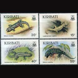 KIRIBATI 1986 - Scott# 480-3 Lizards Set of 4 LH back toned