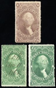 US Stamps # R84c,5c,6c Revenue Used F-VF