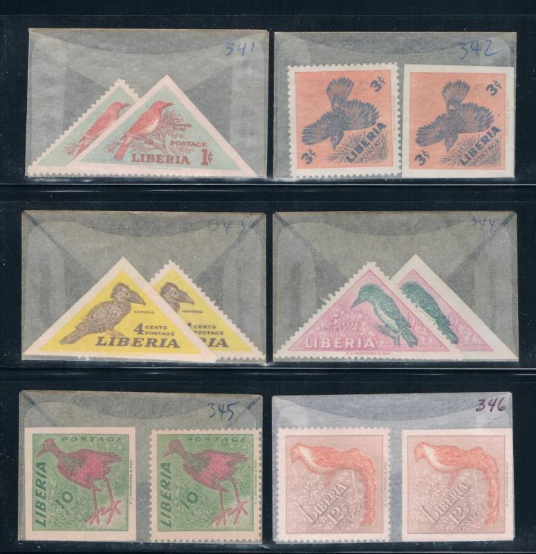 Liberia 341-46 Unused 2 sets imperf and perf 1953 (L0690)