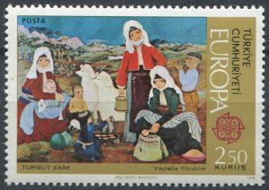 Turkey Sc#2005 MNH, 250k bis & multi, Europa (C.E.P.T.) 1975 - Paintings (1975)