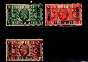 Great Britain, Morocco Agencies Scott 422-424 MH*  short set  3/4 one faulty