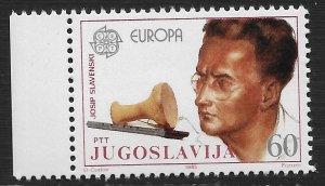 Yugoslavia #1732 60d Europa - Portrait, J Slavenski, Flute, Dirabukka ~ MNH
