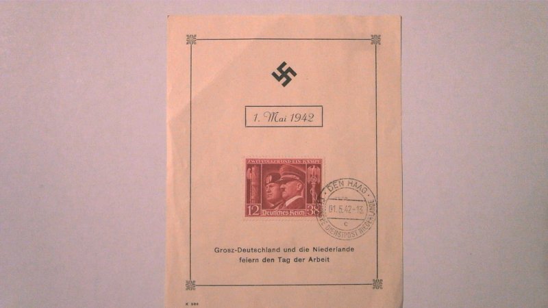 GERMANY 1942 PROPAGANDA PHILATELIC SHEET
