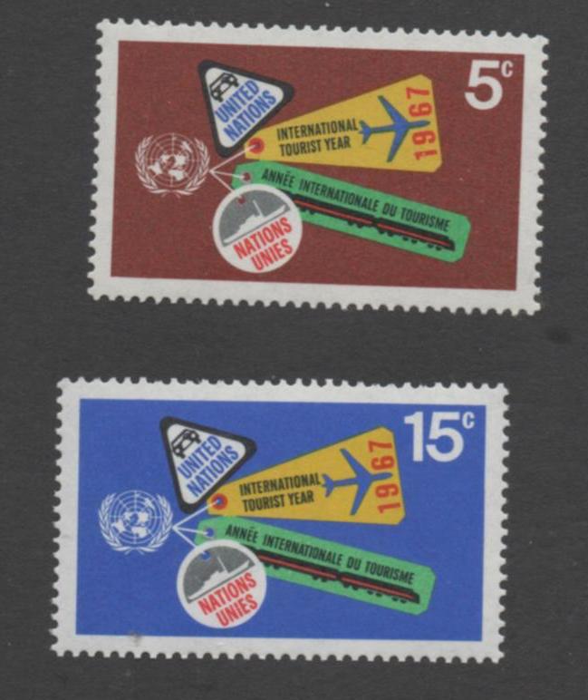 SCOTT  175-176   singles  MNH  UN NEW YORK  1967