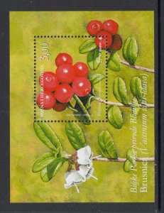 Bosnia and Herzegovina Croatian Admin 183 Fruit Souvenir Sheet MNH VF