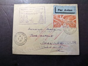 1947 Registered France Indochina Airmail Cover to Shanghai China