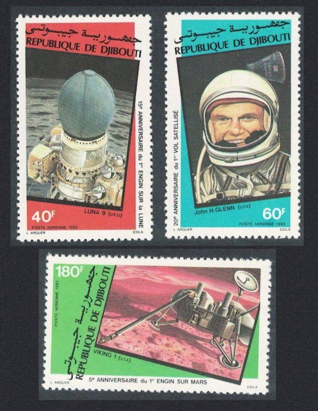Djibouti Space Anniversaries 3v 1982 MNH SG#839-841