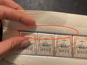 1915 Mini Sheet with an Overprint, A little tear as seen in the pictures, MNH