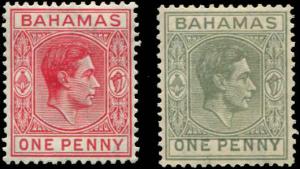 Bahamas SC# 101, 101A SG# 150, 150a George VI MH