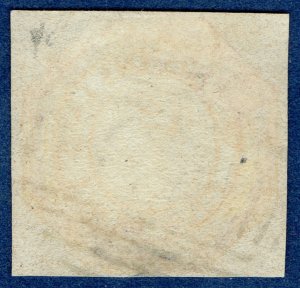 [st3219] 1853 Tasmania Australia 4d Red-Orange SG7 Very Fine used Cat. £475.00