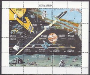 Antigua. Scott cat. 1313 A-T. Space sheet of 20.