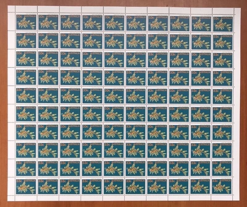 Australia 1985 33c Marine Life I (Sea Dragon) full sheet of 100 MUH**