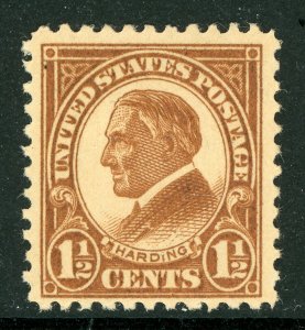 USA 1925 Harding  1½¢ Brown  Perf 11 Scott 553 Mint W569