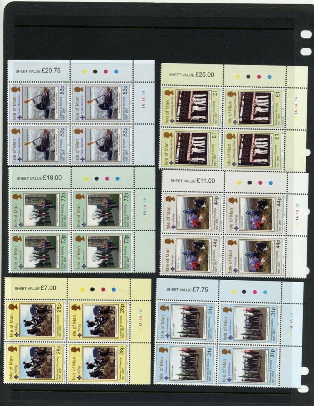 2007 Isle of Man Scouts Centenary Europa margin blocks