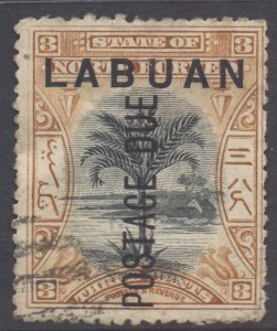 Labuan North Borneo Scott J2 - SG D2, 1901 Postage Due 3c used cto