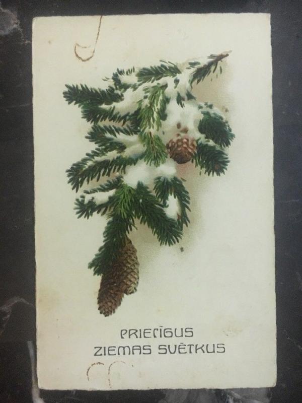 1932 Latvia Picture Postcard Christmas cover Domestic Used