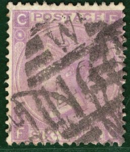 GB QV Stamp SG.106 6d Purple Plate 6 (FC) London Duplex Used Cat £210 LRED90