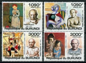 Burundi Art Stamps 2011 MNH Pablo Picasso Paintings Famous People 4v Set