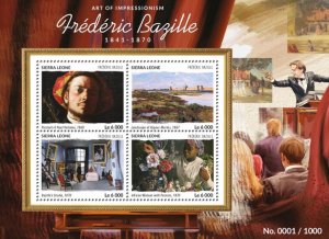 SIERRA LEONE - 2015 - Frederic Bazille - Perf 4v Sheet -Mint Never Hinged