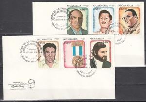 Nicaragua, Scott cat. 1574-1579. Writers issue. 2 First day covers. ^