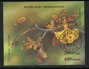 Thematic stamps MADAGASCAR 1993 ORCHIDS MIN SHEET used