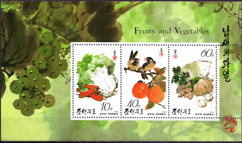 North Korea. 1993. 3445-50 2KLB. Vegetables and fruits. MNH.