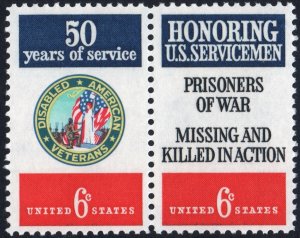 SC#1421-22 6¢ Disabled American Veterans & Servicemen Pair (1970) MNH