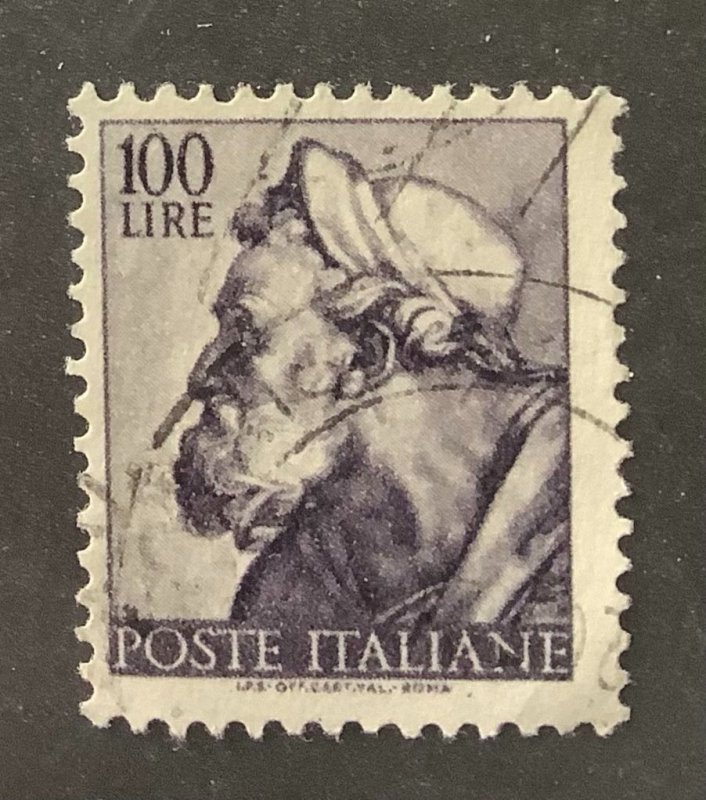 Italy 1961 Scott 826 used - 100 l, Ezekiel by Michelangelo, Sistine Chapel