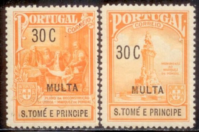 St Thomas and Prince Islands 1925 SC# RAJ2-3 MNH-OG E33