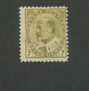 1903 Canada 7 Cent Olive Stamp Scott #92 King Edward VII CV $260