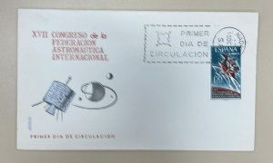 PN) 1966 SPAIN, XVII INTERNATIONAL ASTRONAUTICAL FEDERATION CONGRESS, FDC XF