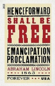 2013 45c Emancipation Proclamation, Abraham Lincoln, Imperforate Scott 4721a