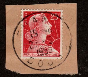France  #756, Used, Postmark OMANS, DOUBS, 27-5-1959