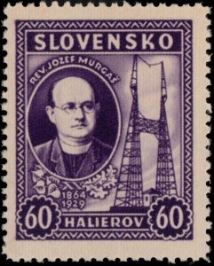 ✔️ SLOVAKIA 1939/1941 - JOSEF MURGAS - WM 263 - SC.65 ** MNH OG [SK046Y]