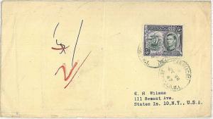 BOATS : GRENADA -  POSTAL HISTORY: COVER with postmark: CARRIACOU 1947