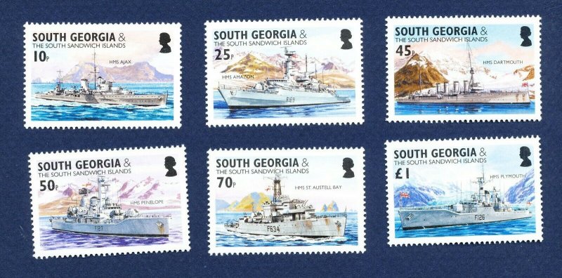 SOUTH GEORGIA - # 297-302; SG 380/5 - MNH -  Royal Navy Ships - 2004