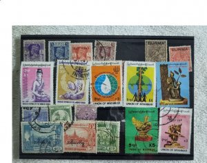 Myanmar/Burma stamps - 25 Stamps all different