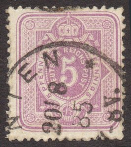 Germany Deutsche Reichspost 5pf Bright Mauve stamp 1880 SG40