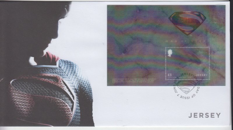 Jersey 2013, Superman Miniature Sheet  on FDC