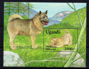 UGANDA - 1993 - M/S - DOGS - ELKHOUND -